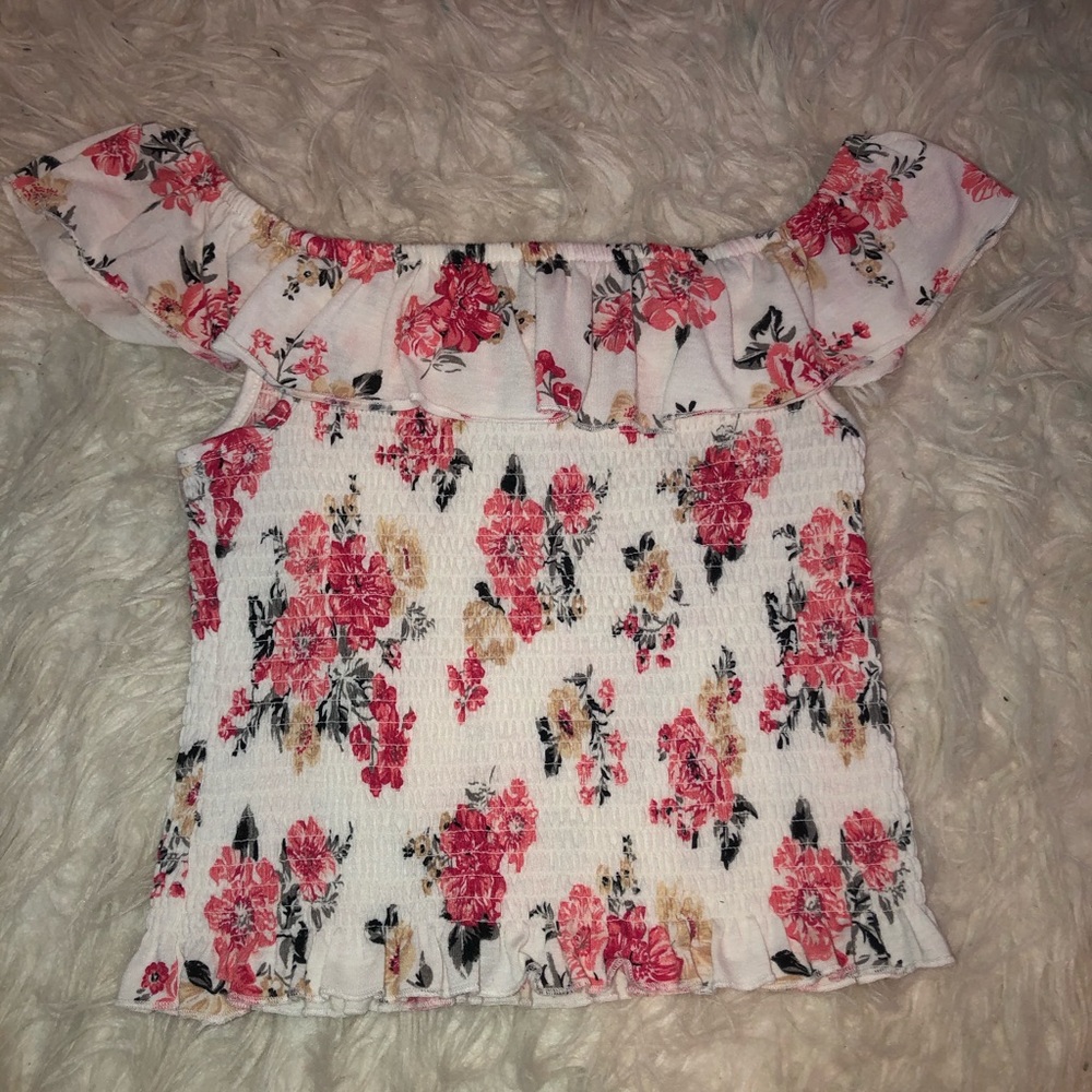 Arizona white floral shirt size small!!